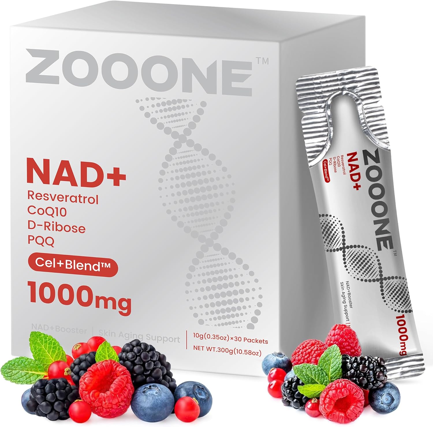 Renewable Energy Resources - Suplemento NAD+ zooone com Resveratrol, Líquido